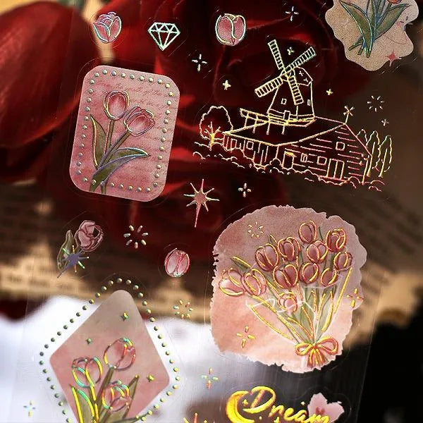 BGM IRIDE Aurora Foil Clear Sticker Vol.1 - Language of Flowers - Default Title by Techo Treats Stationery