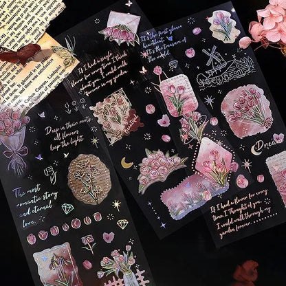 BGM IRIDE Aurora Foil Clear Sticker Vol.1 - Language of Flowers - Default Title by Techo Treats Stationery