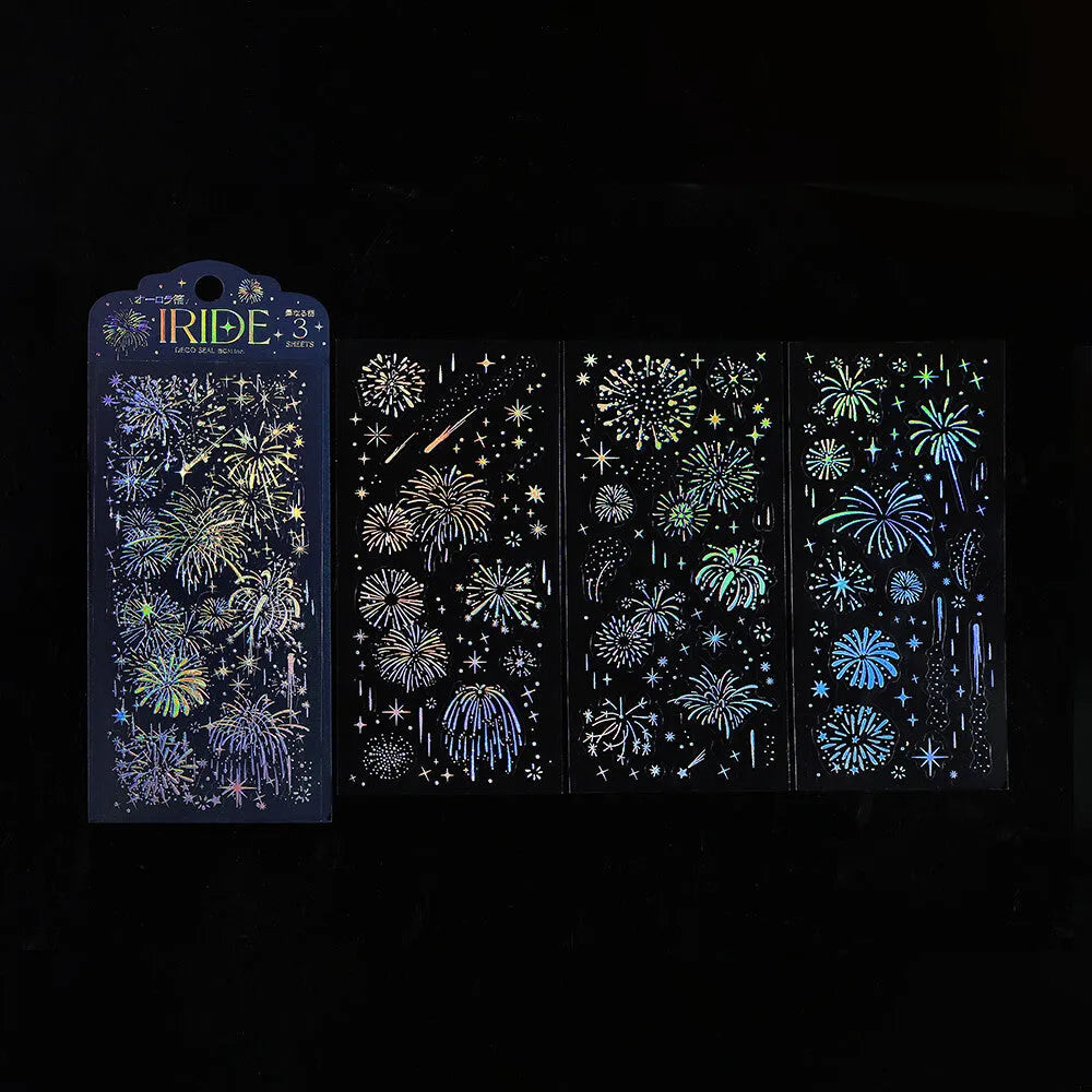 BGM IRIDE Aurora Foil Clear Sticker Vol.2 - Fireworks - Default Title by Techo Treats Stationery