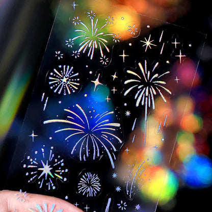 BGM IRIDE Aurora Foil Clear Sticker Vol.2 - Fireworks - Default Title by Techo Treats Stationery