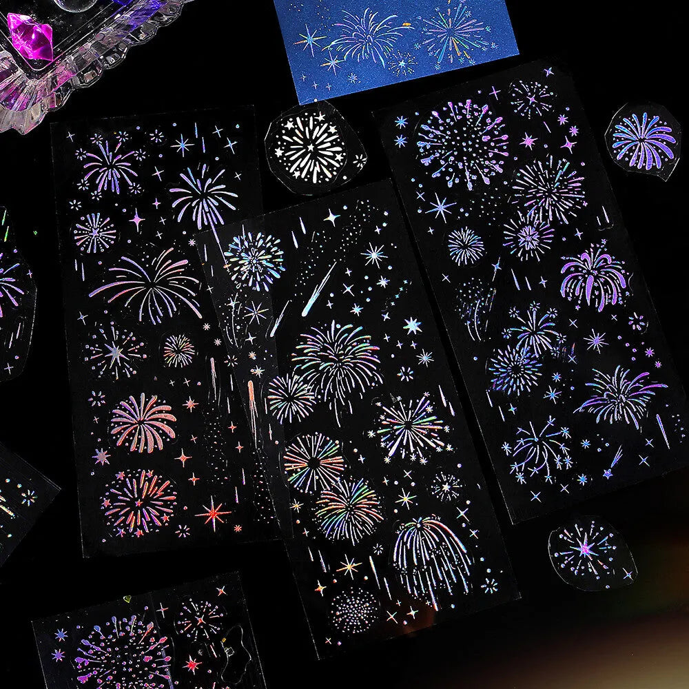 BGM IRIDE Aurora Foil Clear Sticker Vol.2 - Fireworks - Default Title by Techo Treats Stationery