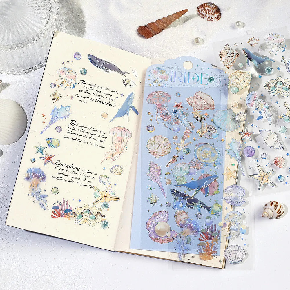 BGM IRIDE Aurora Foil Clear Sticker Vol.2 - Ocean - Default Title by Techo Treats Stationery
