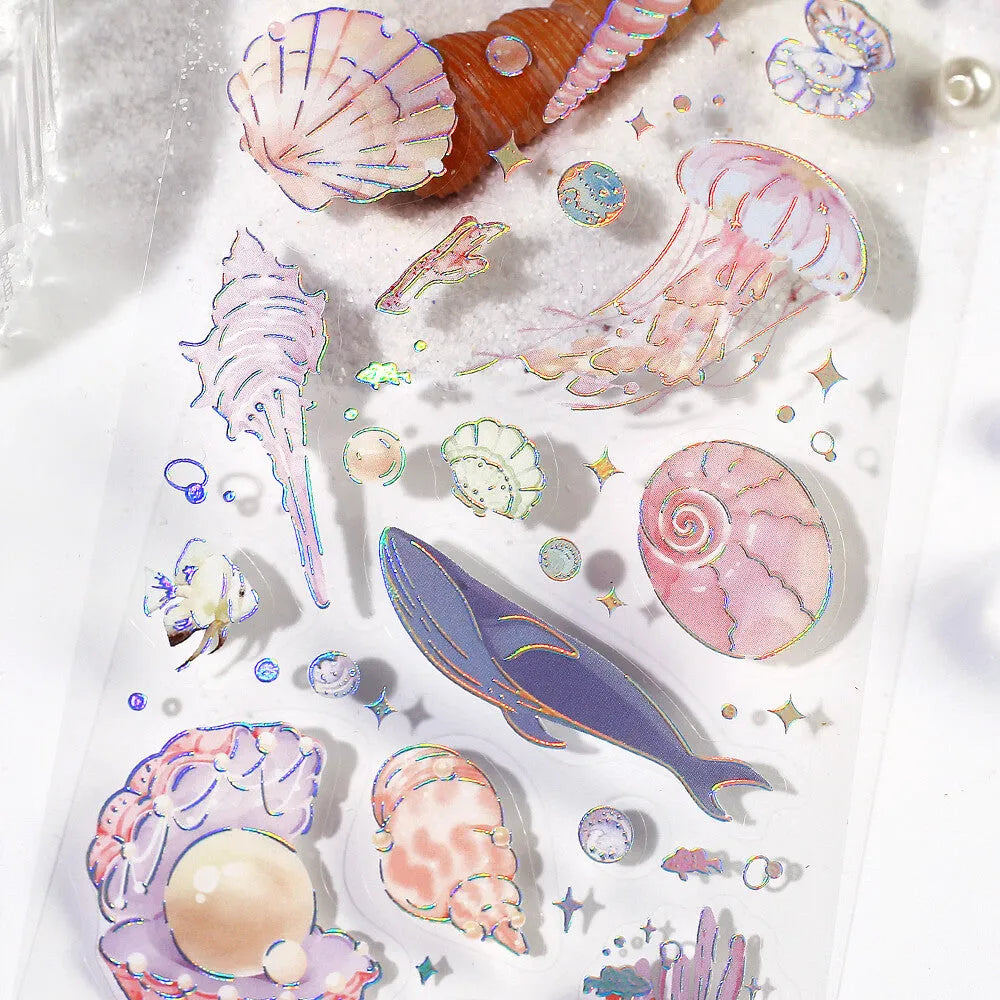 BGM IRIDE Aurora Foil Clear Sticker Vol.2 - Ocean - Default Title by Techo Treats Stationery