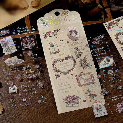 BGM IRIDE Aurora Foil Clear Sticker Vol.2 - Rose - Default Title by Techo Treats Stationery