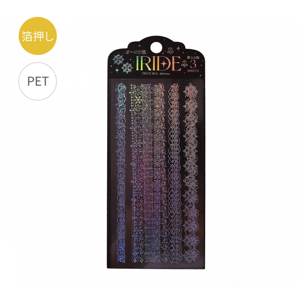 BGM IRIDE Aurora Foil Clear Sticker Vol.2 - Vintage Lines - Default Title by Techo Treats Stationery