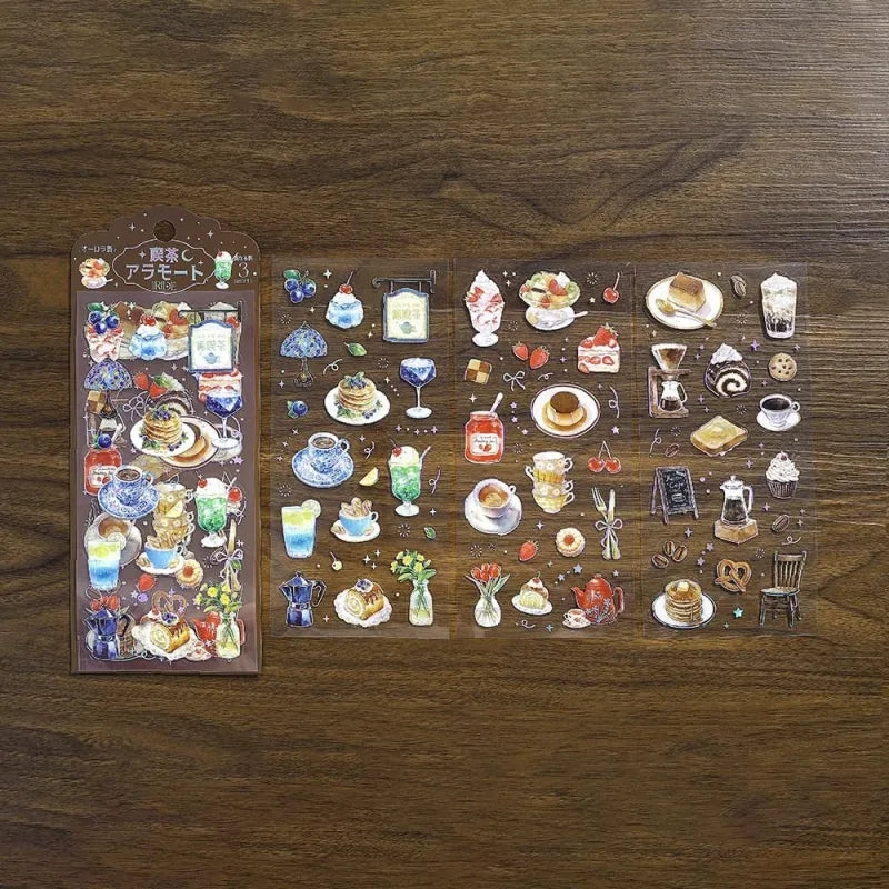BGM IRIDE Aurora Foil Clear Sticker Vol.3 - Cafe A La Mode - Default Title by Techo Treats Stationery
