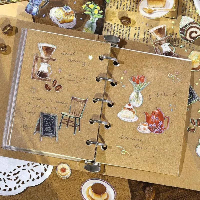 BGM IRIDE Aurora Foil Clear Sticker Vol.3 - Cafe A La Mode - Default Title by Techo Treats Stationery