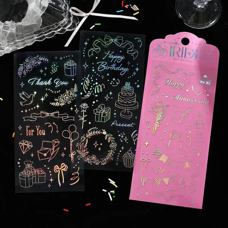 BGM IRIDE Aurora Foil Clear Sticker Vol.3 - Gifts - Default Title by Techo Treats Stationery