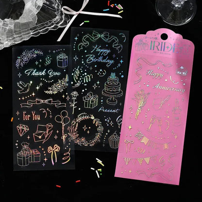 BGM IRIDE Aurora Foil Clear Sticker Vol.3 - Gifts - Default Title by Techo Treats Stationery