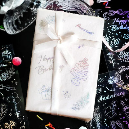 BGM IRIDE Aurora Foil Clear Sticker Vol.3 - Gifts - Default Title by Techo Treats Stationery