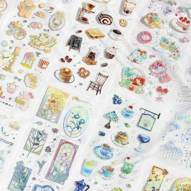 BGM IRIDE Aurora Foil Clear Sticker Vol.3 - Stained Glass - Default Title by Techo Treats Stationery