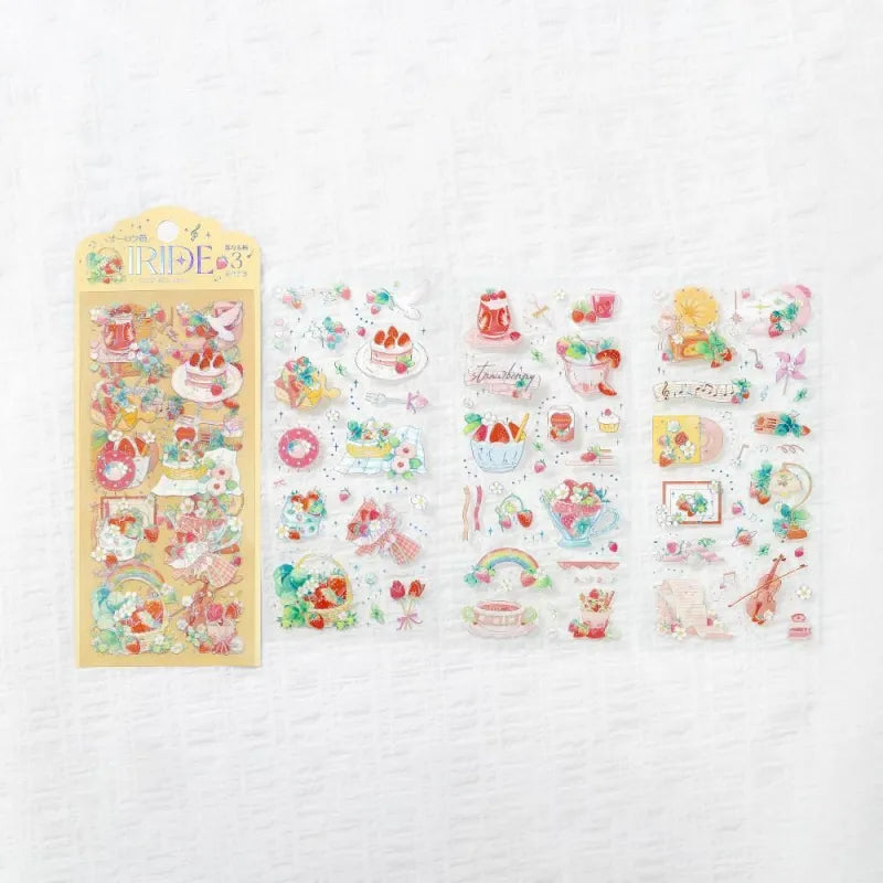 BGM IRIDE Aurora Foil Clear Sticker Vol.3 - Strawberry - Default Title by Techo Treats Stationery