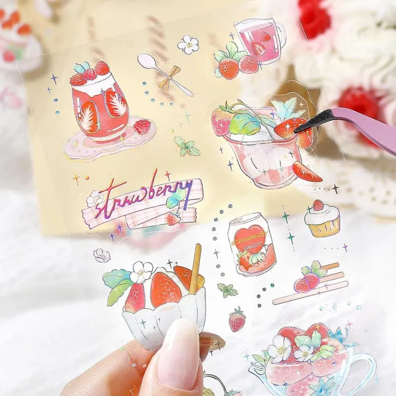 BGM IRIDE Aurora Foil Clear Sticker Vol.3 - Strawberry - Default Title by Techo Treats Stationery