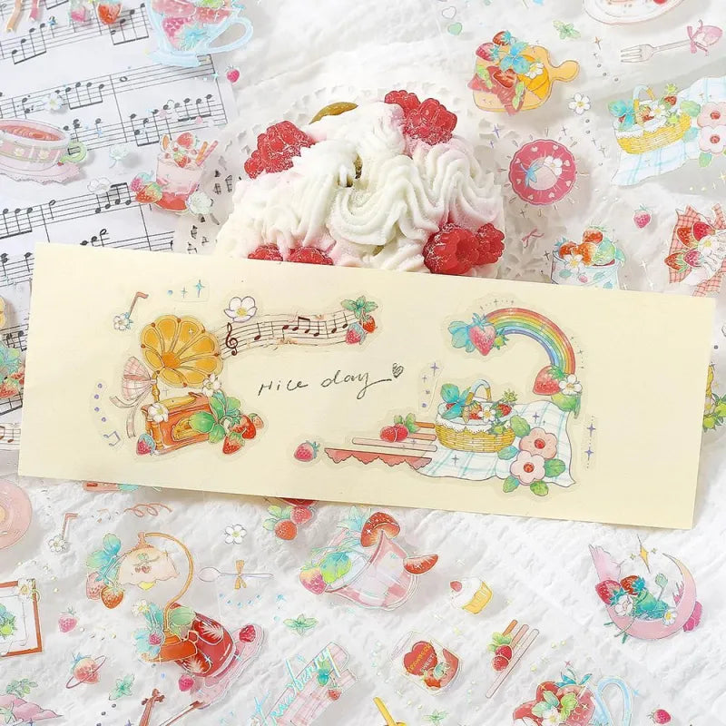 BGM IRIDE Aurora Foil Clear Sticker Vol.3 - Strawberry - Default Title by Techo Treats Stationery