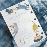 BGM Kitten Cafe Foil-stamped Washi Flake Seal - Blueberry - Default Title by Techo Treats Stationery