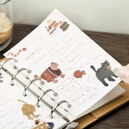 BGM Kitten Cafe Foil-stamped Washi Flake Seal - Chocolate - Default Title by Techo Treats Stationery