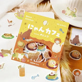 BGM Kitten Cafe Foil-stamped Washi Flake Seal - Orange - Default Title by Techo Treats Stationery