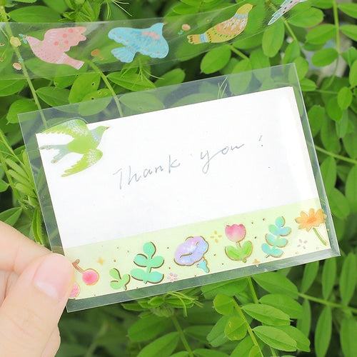 BGM LIFE Series Foil-stamped Clear Tape 20mm - Bird Embroidery - Default Title by Techo Treats Stationery