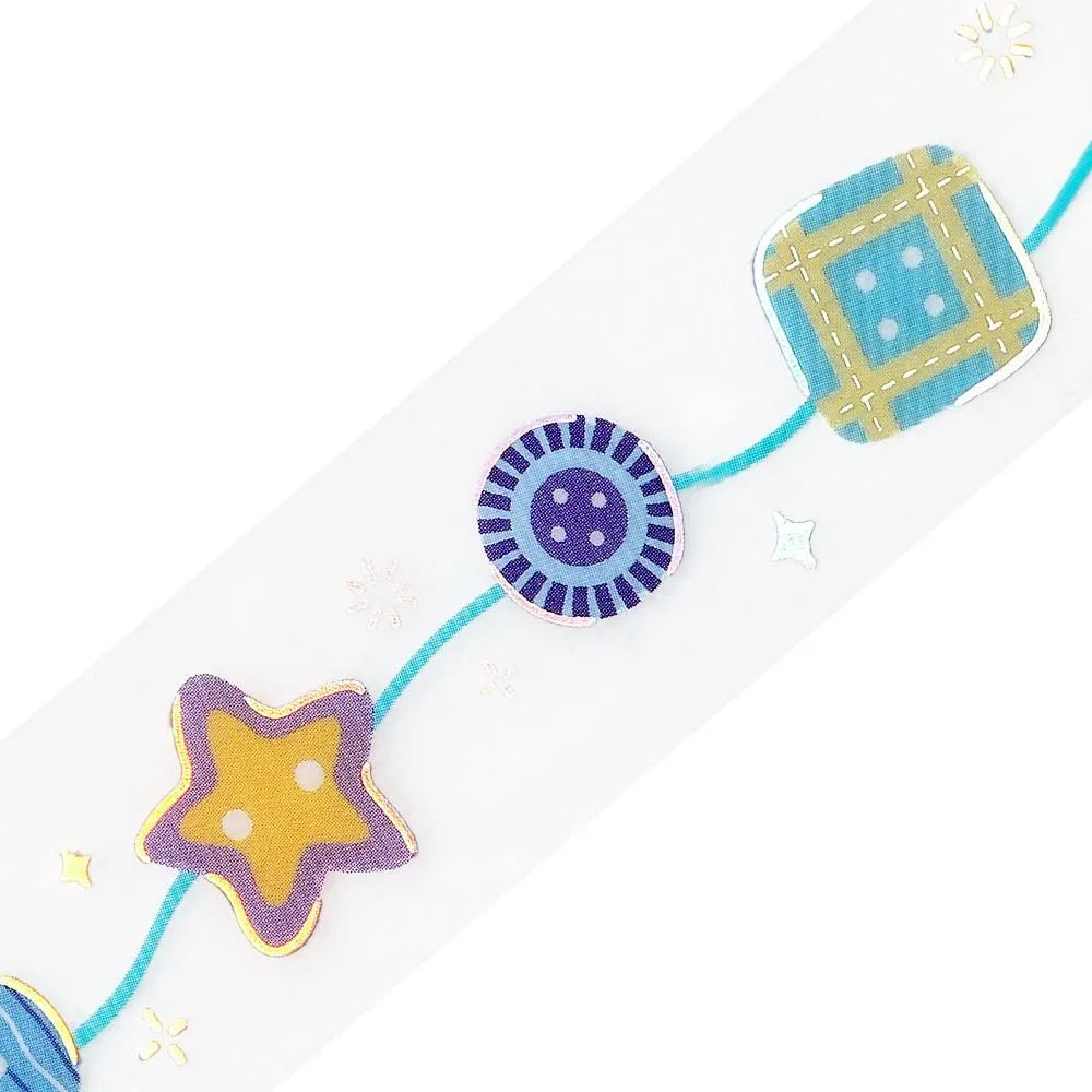 BGM LIFE Series Foil-stamped Clear Tape 20mm - Colorful Buttons