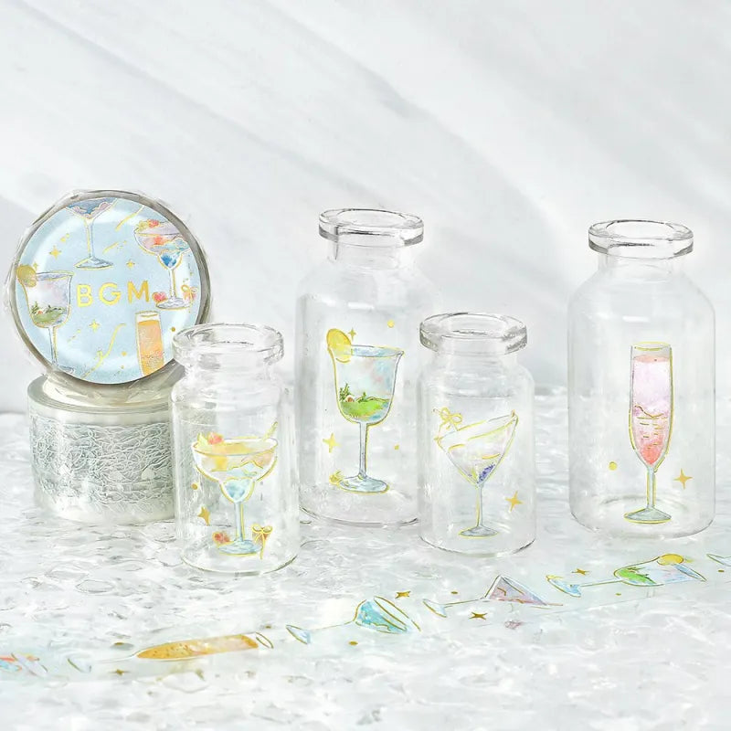 BGM LIFE Series Foil-stamped Clear Tape 20mm - Empty Cocktail