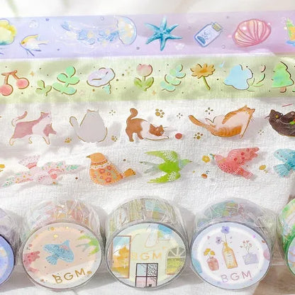 BGM LIFE Series Foil-stamped Clear Tape 20mm - Melody - Default Title by Techo Treats Stationery