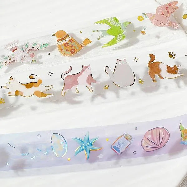 BGM LIFE Series Foil-stamped Clear Tape 20mm - Ocean - Default Title by Techo Treats Stationery