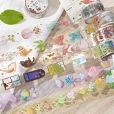 BGM LIFE Series Foil-stamped Clear Tape 20mm - Ocean - Default Title by Techo Treats Stationery