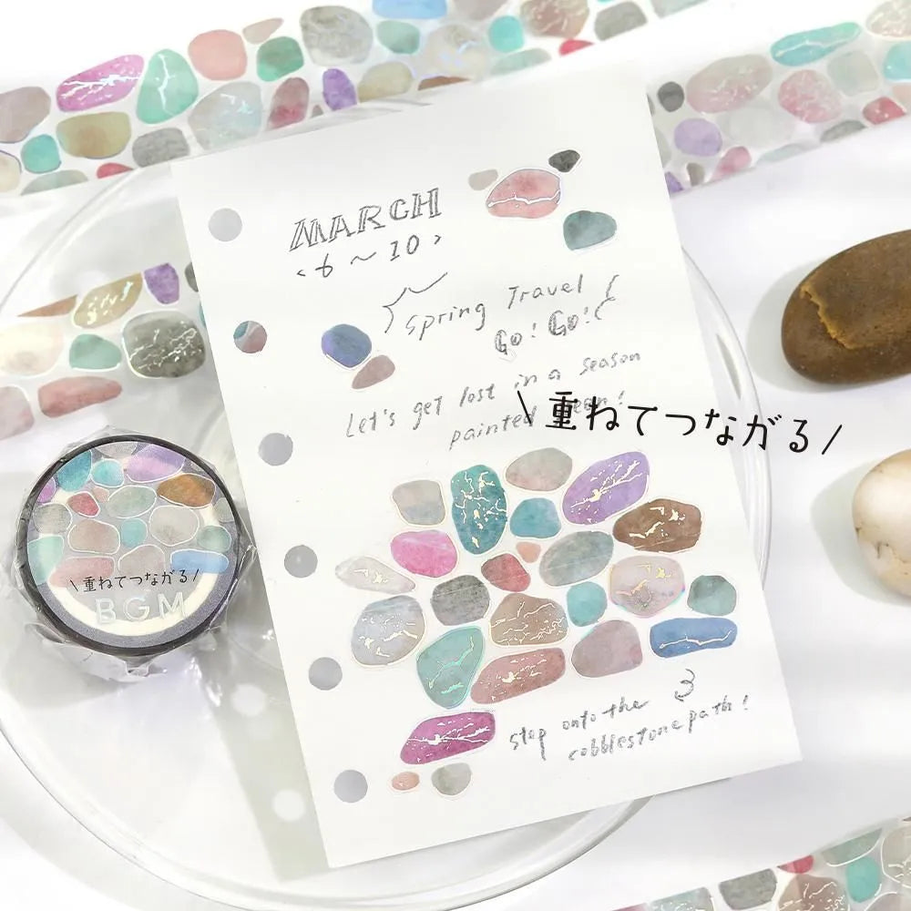 BGM LIFE Series Foil-stamped Clear Tape 20mm - Pebble