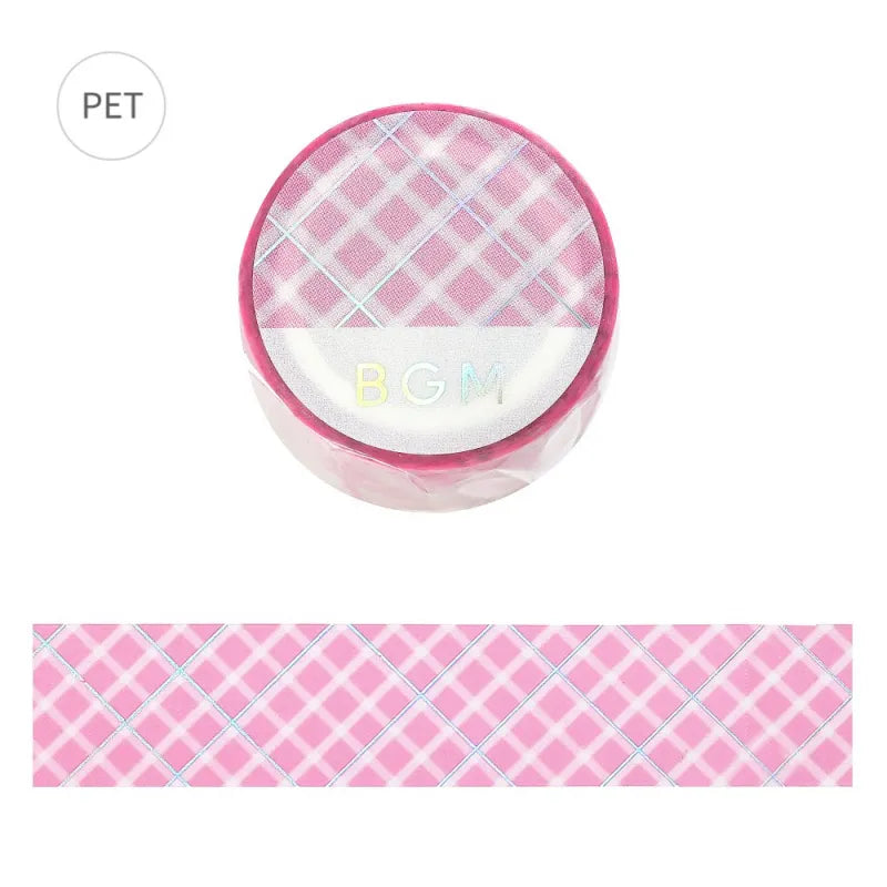 BGM LIFE Series Foil-stamped Clear Tape 20mm - Pink Lattice