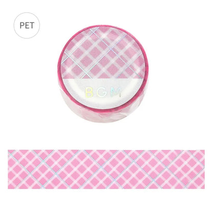 BGM LIFE Series Foil-stamped Clear Tape 20mm - Pink Lattice