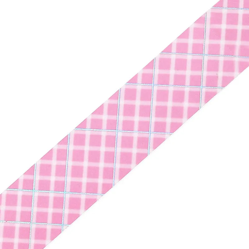 BGM LIFE Series Foil-stamped Clear Tape 20mm - Pink Lattice