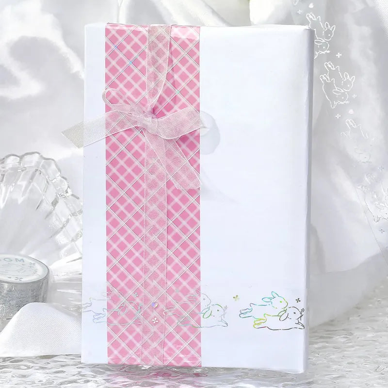BGM LIFE Series Foil-stamped Clear Tape 20mm - Pink Lattice