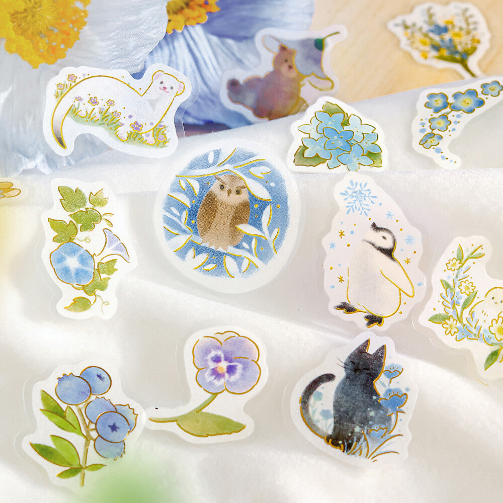 BGM Little Forest Foil-stamped Flake Seal - Blue - Default Title by Techo Treats Stationery