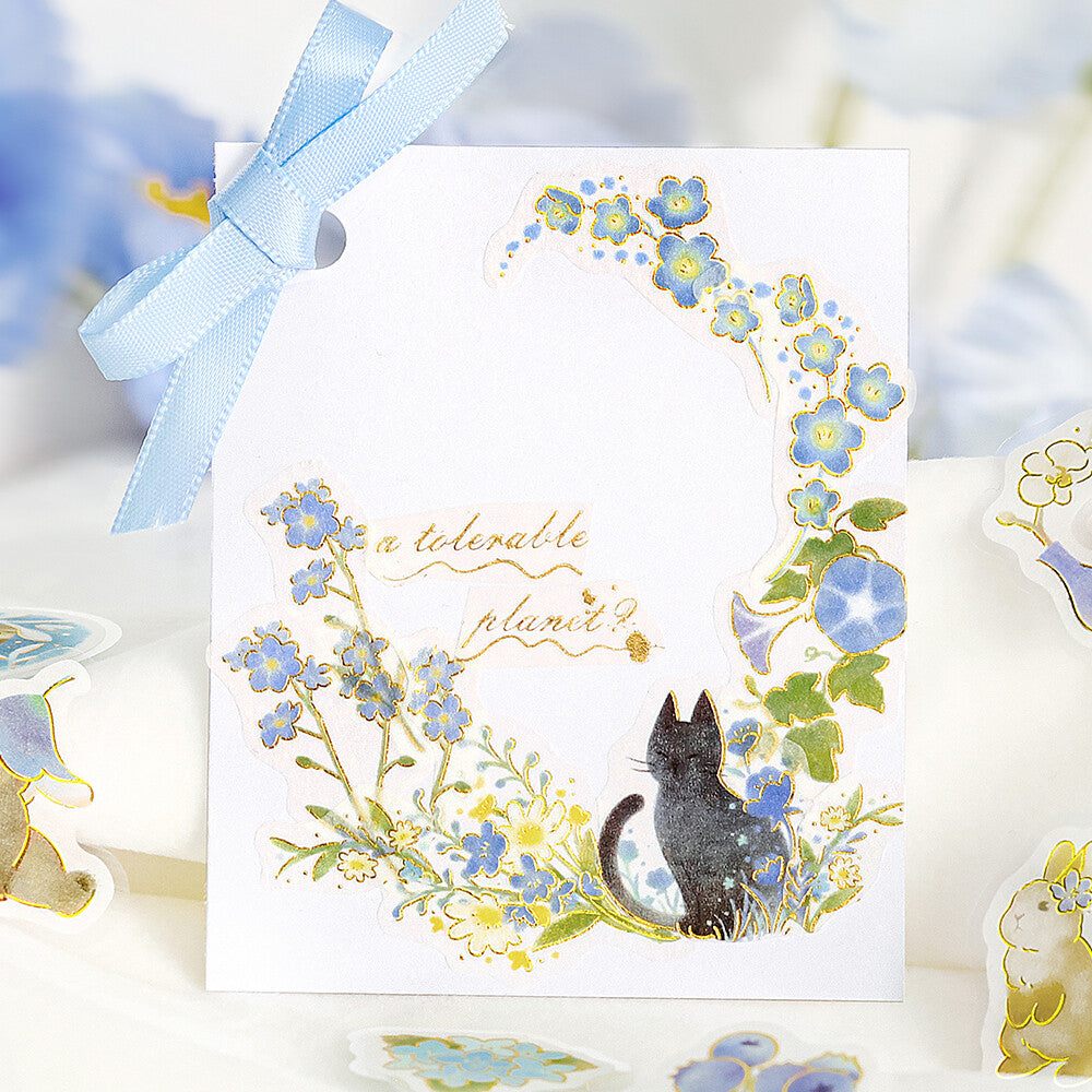 BGM Little Forest Foil-stamped Flake Seal - Blue - Default Title by Techo Treats Stationery