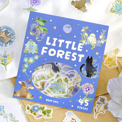 BGM Little Forest Foil-stamped Flake Seal - Blue - Default Title by Techo Treats Stationery