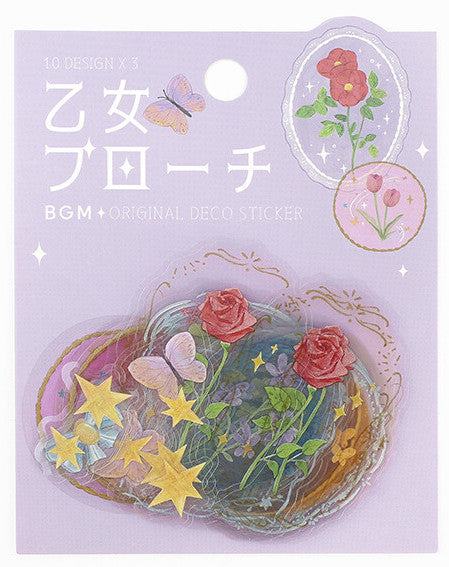 BGM Maiden Brooch Clear Seal - Flower - Default Title by Techo Treats Stationery