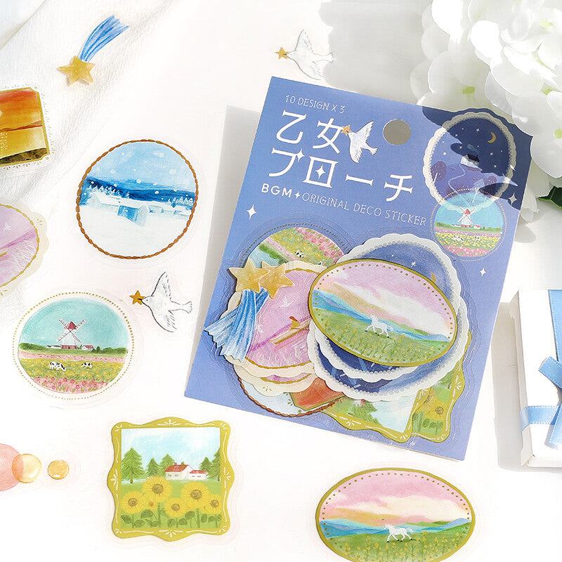 BGM Maiden Brooch Clear Seal - Landscape - Default Title by Techo Treats Stationery