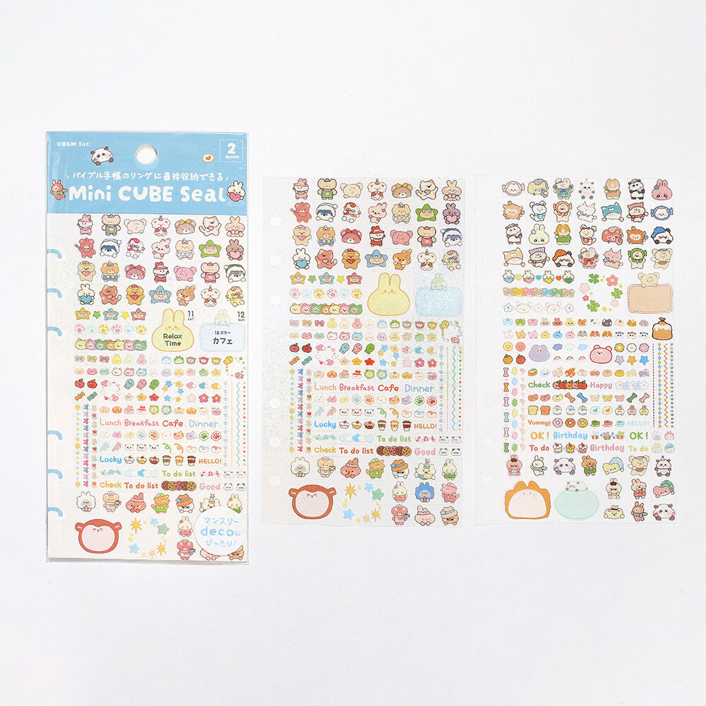 BGM Mini CUBE Seal Planner Sticker - Animal Palette - Default Title by Techo Treats Stationery
