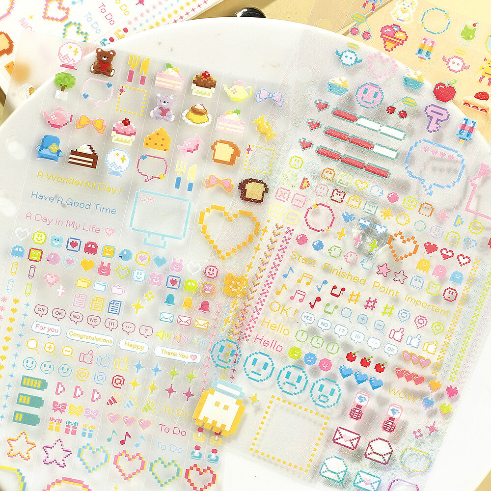 BGM Mini CUBE Seal Planner Sticker - Pixel Graphics - Default Title by Techo Treats Stationery