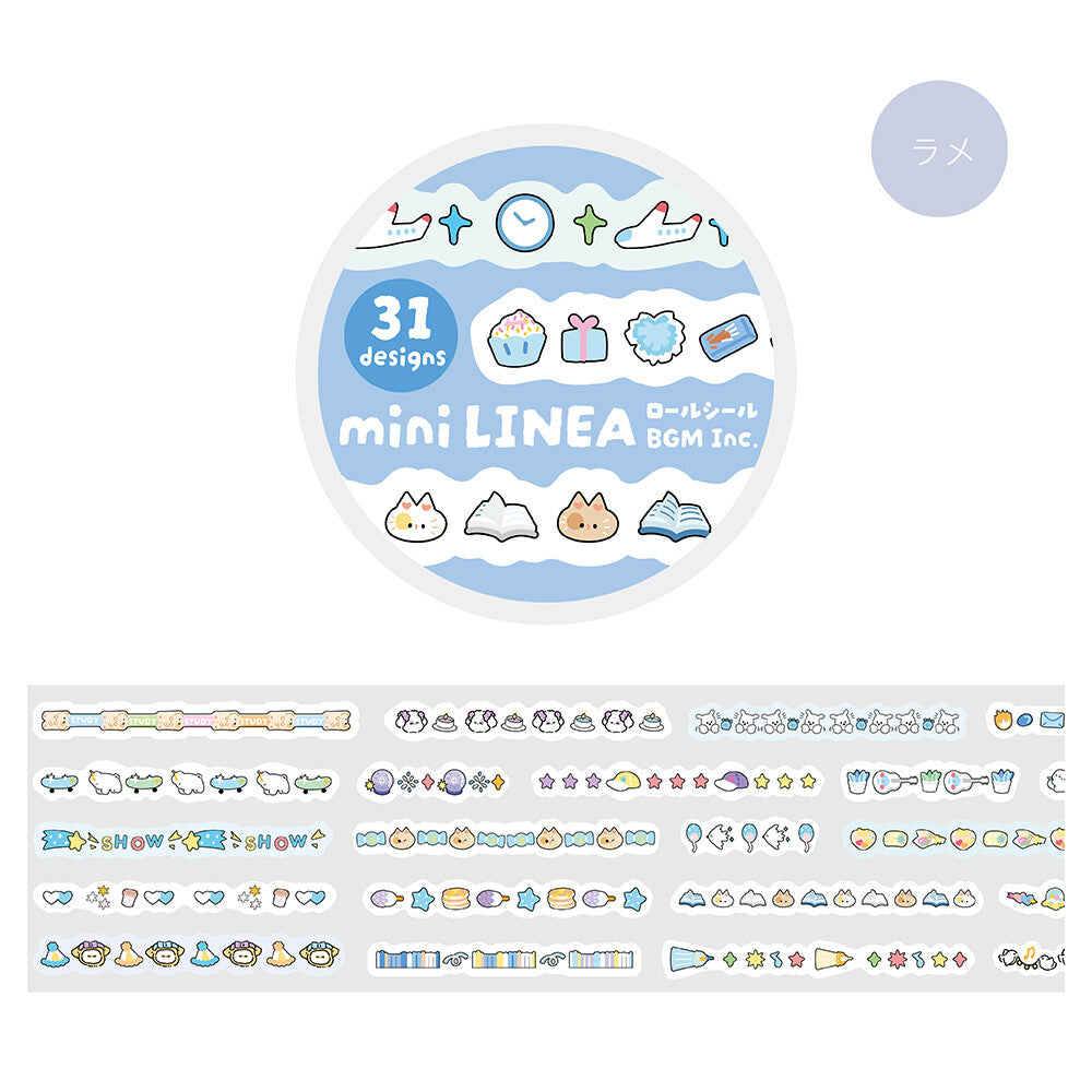 BGM mini LINEA Roll Sticker - Pale Blue - Default Title by Techo Treats Stationery