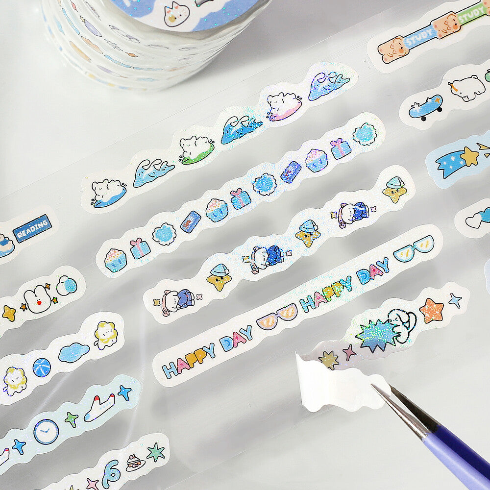 BGM mini LINEA Roll Sticker - Pale Blue - Default Title by Techo Treats Stationery