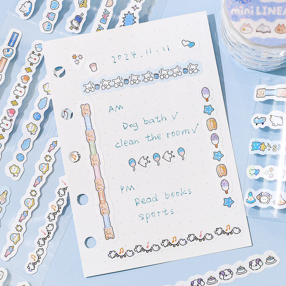 BGM mini LINEA Roll Sticker - Pale Blue - Default Title by Techo Treats Stationery