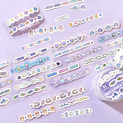 BGM mini LINEA Roll Sticker - Purple - Default Title by Techo Treats Stationery