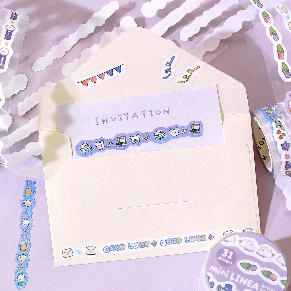 BGM mini LINEA Roll Sticker - Purple - Default Title by Techo Treats Stationery