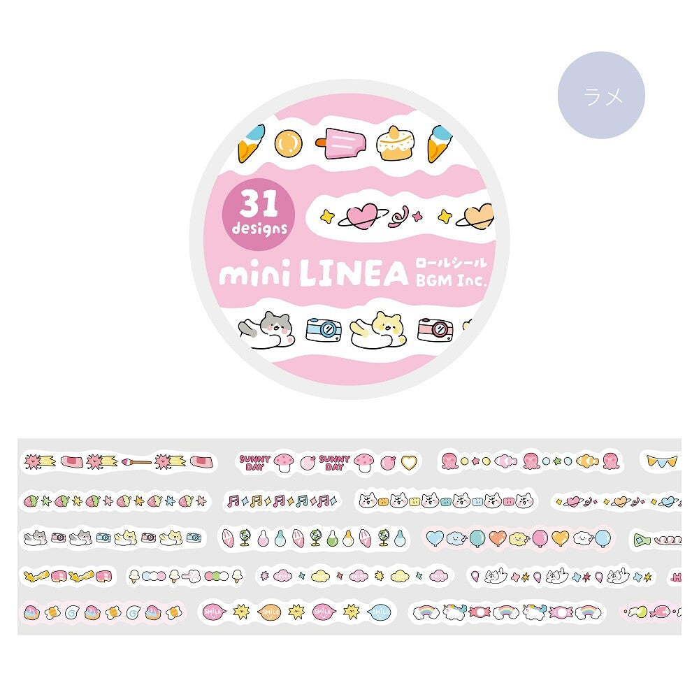 BGM mini LINEA Roll Sticker - Rose Pink - Default Title by Techo Treats Stationery