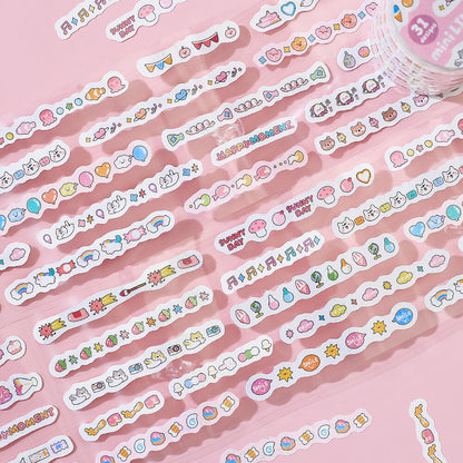 BGM mini LINEA Roll Sticker - Rose Pink - Default Title by Techo Treats Stationery