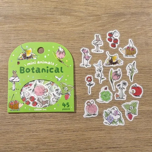 BGM Mini Mini Animals Foil-stamped Flake Seal - Botanical - Default Title by Techo Treats Stationery