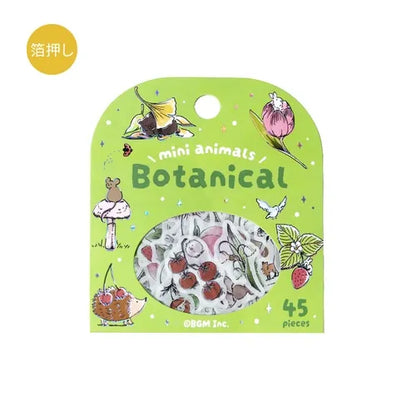 BGM Mini Mini Animals Foil-stamped Flake Seal - Botanical - Default Title by Techo Treats Stationery