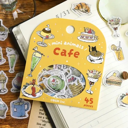 BGM Mini Mini Animals Foil-stamped Flake Seal - Cafe - Default Title by Techo Treats Stationery