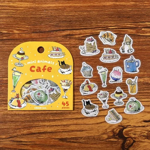 BGM Mini Mini Animals Foil-stamped Flake Seal - Cafe - Default Title by Techo Treats Stationery